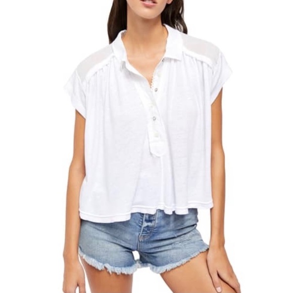 Free People Low Down Henley High Low Knit Tee - Picture 4 of 11